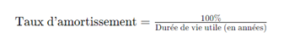 exemple calcul taux amortissement